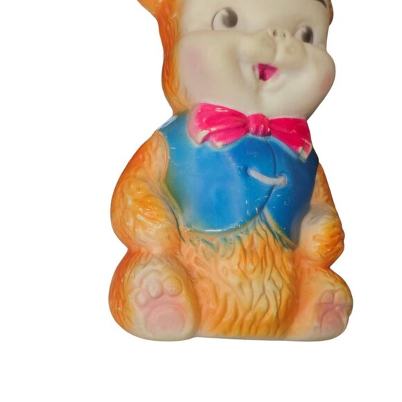 VTG 1960s Rubber Squeaker Circus Bear 8" Germany STILL SQUEAKS Kitschy Toy - Picture 5 of 15